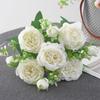1PC Artificial Flowers Silk Rose Peony Small White Bouquet Vases for Home Party Winter Wedding Decoration Cheap Fake Plant