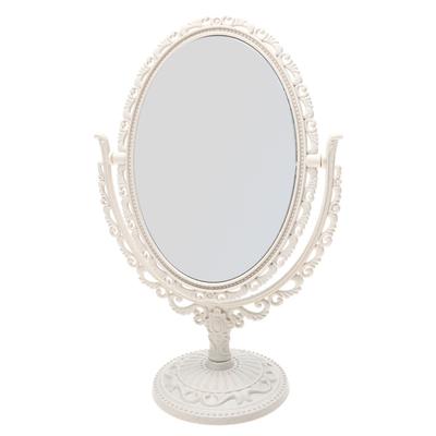 FRCOLOR Tabletop Vanity Stand Antique Freely Adjustable Makeup Tabletop Stand Princess Oval Mirror, Double-Sided Mirror, Mirror, Style, Rotating,