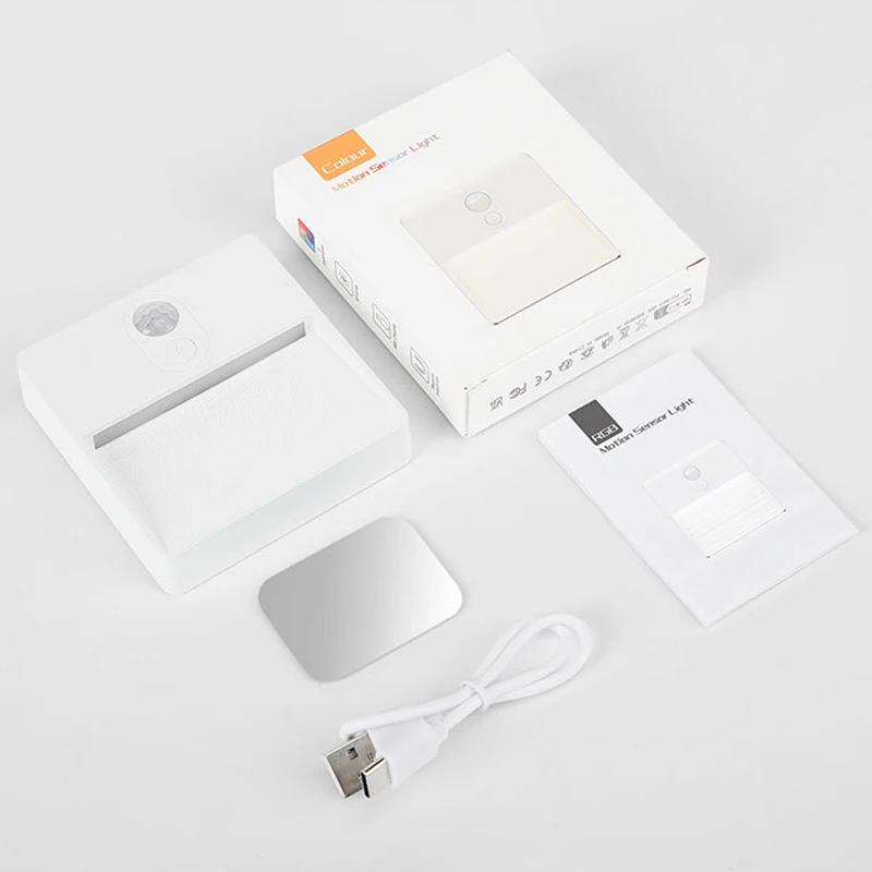 1 Pcs RGB Night Light LED Motion Sensor Color-Changing Lamp Indoor Decoration LED Illumination for Corridors Bedroom Lighting