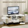 TV Unit Cabinet for TVs up to 50 Inches, TV Stand with Storage Cabinets and Drawer for Living Room and Bedroom, Natural