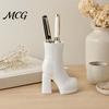 One-piece Molded Box Storage Box, 3D Printed One-Piece Molding Dried Flower Vase, High-Heeled Smooth Curved Surface Boot Pen Holder, Desktop Organizer