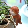 Plant Pot Hanger Resin Climbing Flower Pot Hanger Figurines Cute Animal Hanging Hippo Platypus Otter Statue Plant Pot Hugger