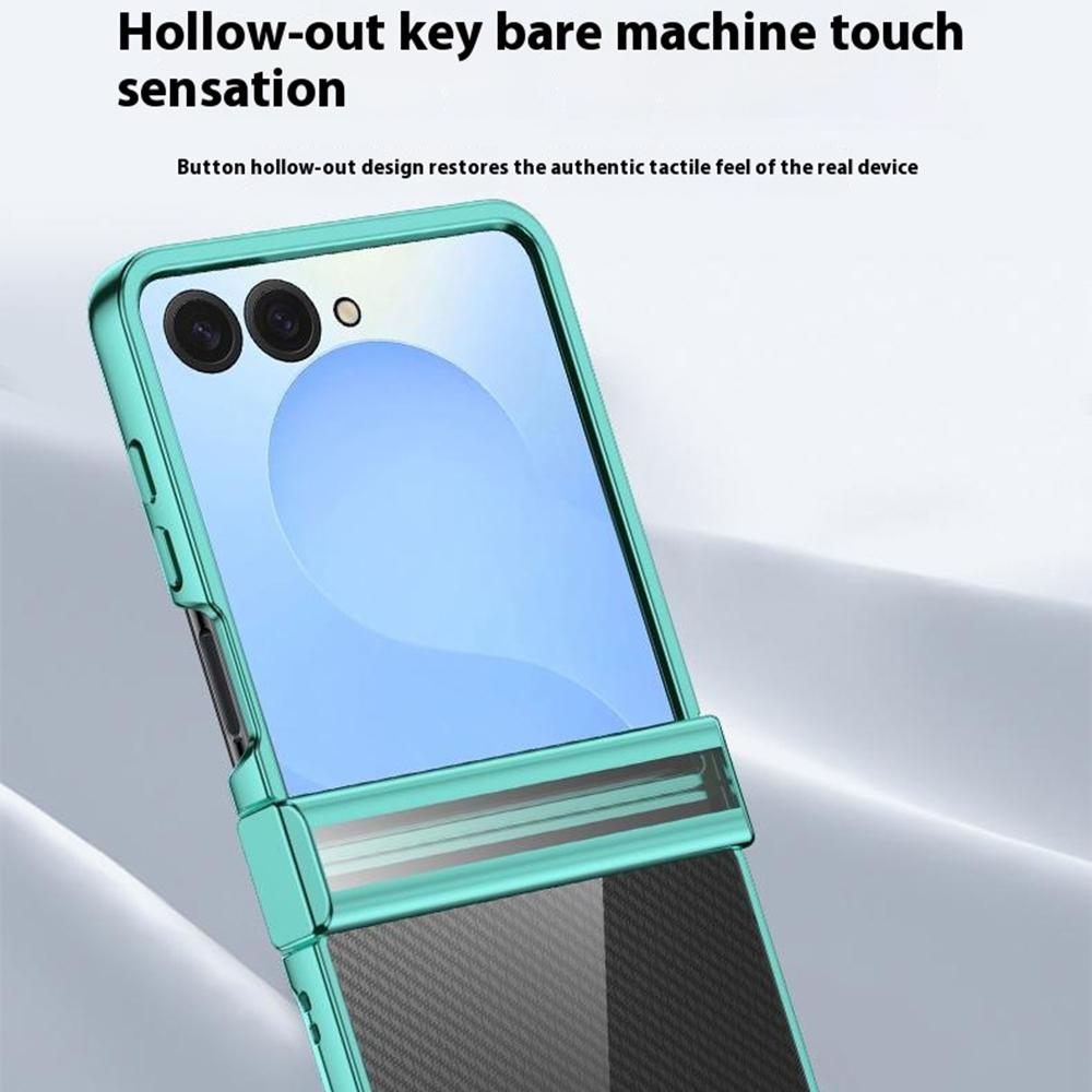 For Samsung Galaxy Z Flip7 5G Case Hinge Design Electroplating PC Clear Phone Cover