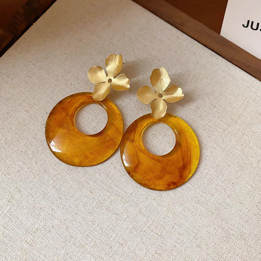 Silver Needle Geometric Irregular Resin Y2K Earrings - Retro Stud Ear Accessories for Women