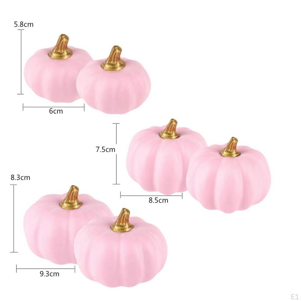 6 Pieces Lightweight Artificial Foam Pumpkins Shatterproof Pumpkin Ornaments
