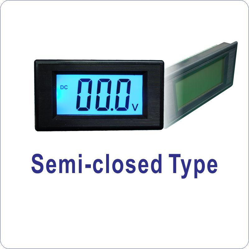 YB5135D DC Voltmeter LCD Three-Wire Digital Voltmeter DC Voltage Meter Blue Backlit Half-sealed Volt Panel Meter Voltmetro Gauge
