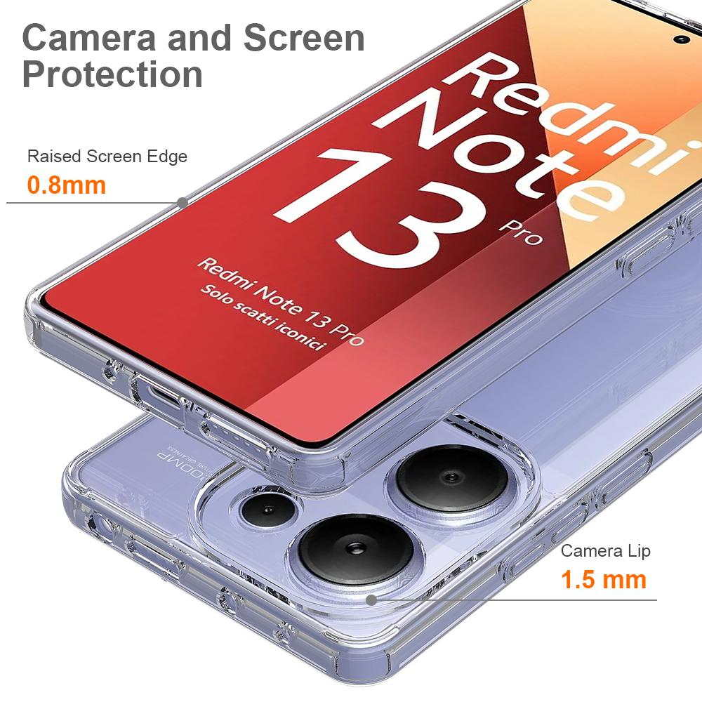 Für Xiaomi Redmi Note 13 Pro 4G/Poco M6 Pro 4G Klare Hülle TPU+Acryl Rückseite Handyhülle