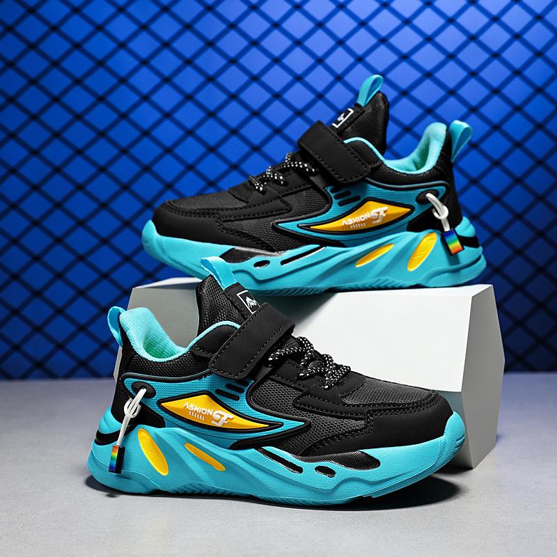 Children's Sports Network Running Sneakers Spring Face Steppers Medium and Large Leather Surface Breathable Autumn and Winter Children's Classmates 1