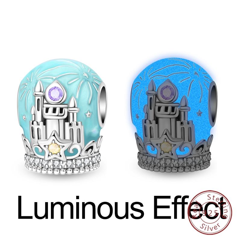 Original Luminous Charms Copper Fixed Clamp Beads Flower Fairy New Year'S Pendant Fit Bracelet Women Jewelry Gifts