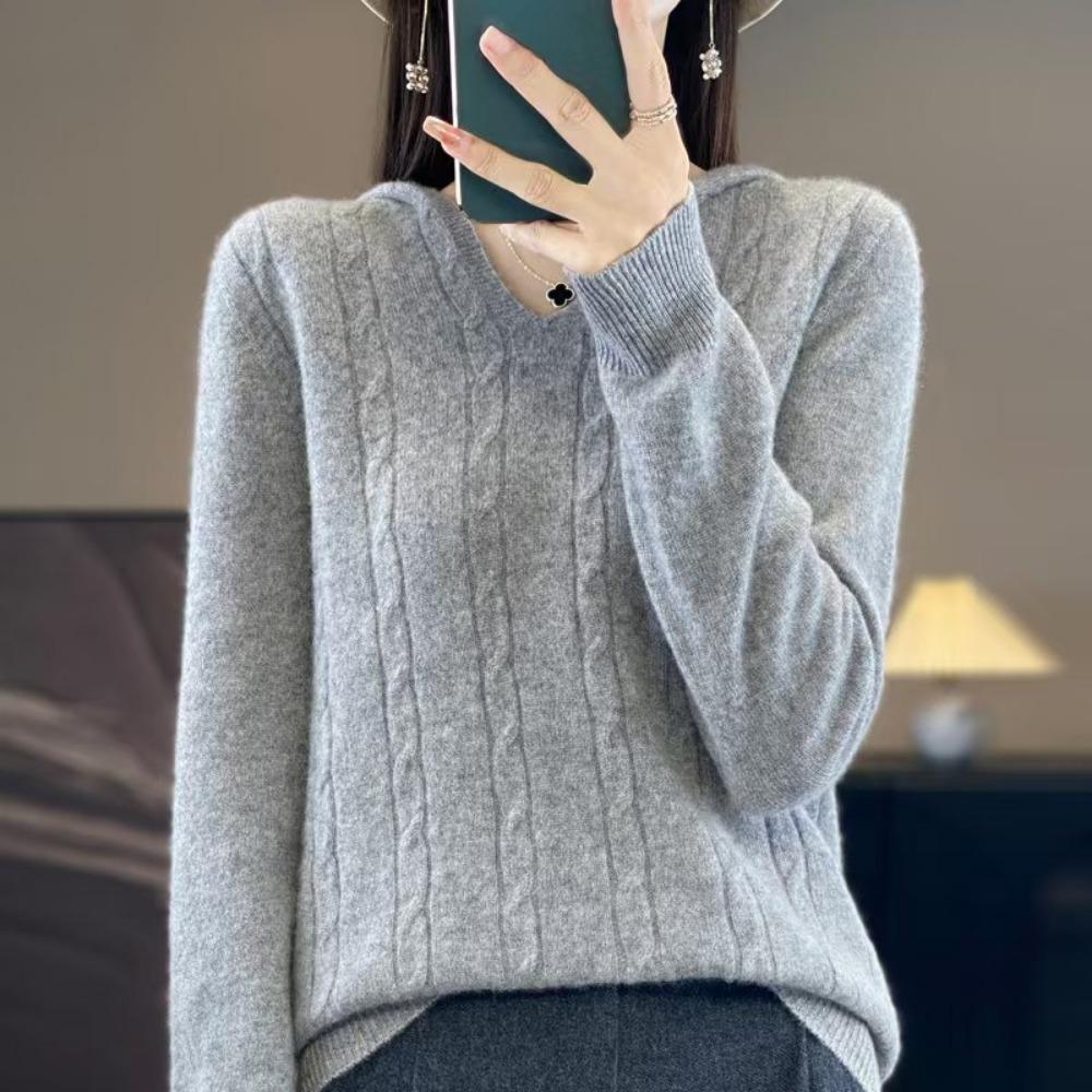 A New Style of Hoodie, A Women's Twisted Knitted Pullover, Is A Top for Autumn and Winter