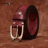 Personalized Diamond Embossed Leather Belt for Men, Genuine Top Layer Cowhide Retro Casual Belt