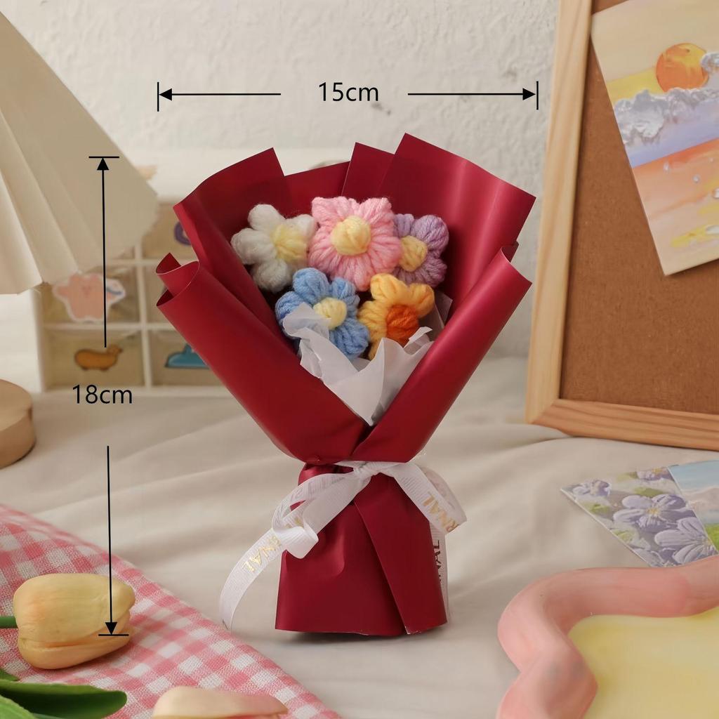 Christmas Goddess Knitted Wool Flower Bouquet Gift