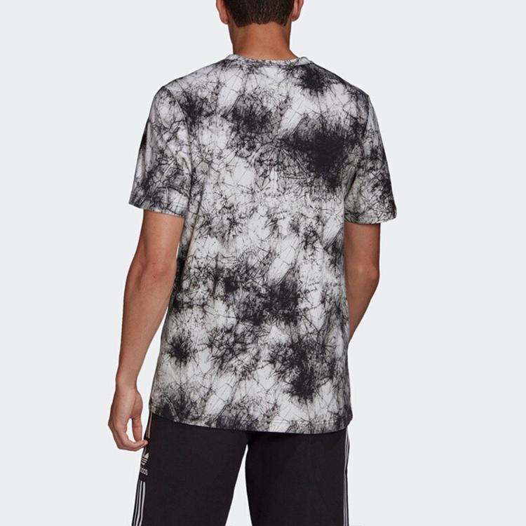 Adidas Originals Trefoil AOP Tee Chameleon Print Short Sleeve Men Tops Black FM3704