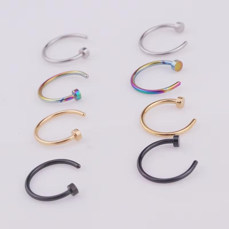Stainless Steel C-Shaped Fake Lip Ring Non-Piercing Nose Ear Clip Body Piercing Jewelry