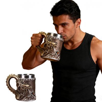 Dragon Coffee Mug with Ergonomic Handle Insulated Metal Glaze Dragon Mug for Hot Drinks Stylish