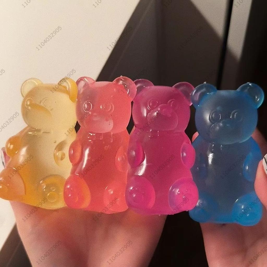 Kleurrijke Gummy Bear Fudge Knijpspeeltje Jelly Bean Gummy Snoep Fidget Hand Ontspanningsspeeltje Anti-Stress Verlichting Voor Alle Leeftijden