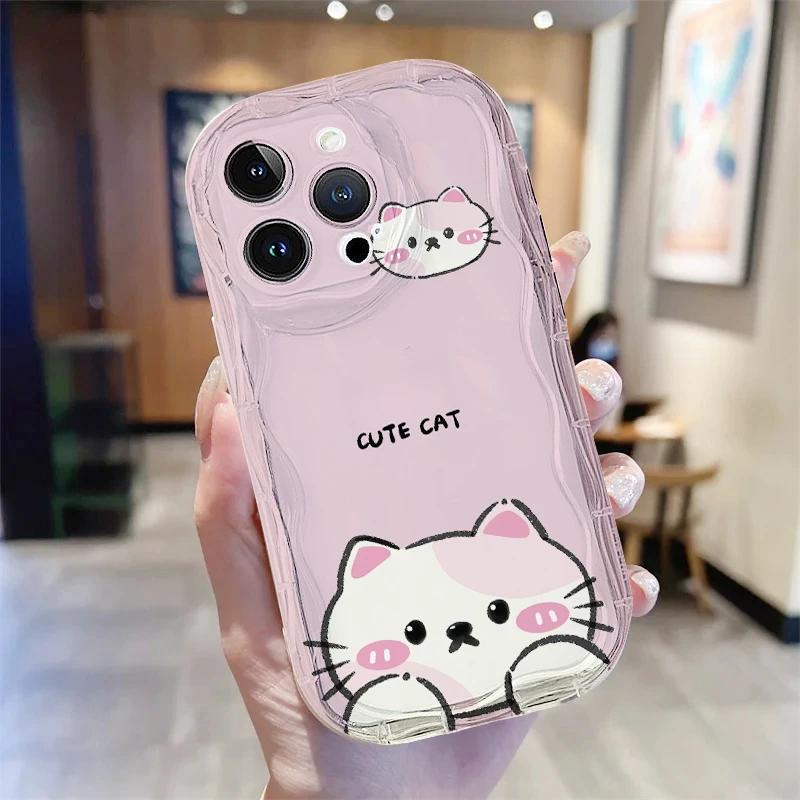 Cute 3D Ears Shy Cat Case for Xiaomi 15T 15 12T Redmi 15 15C Note 15 Pro 5G 4G POCO X7 X6 X5 X3 M3 M4 M6 F6 F7 Pro F8 Ultra