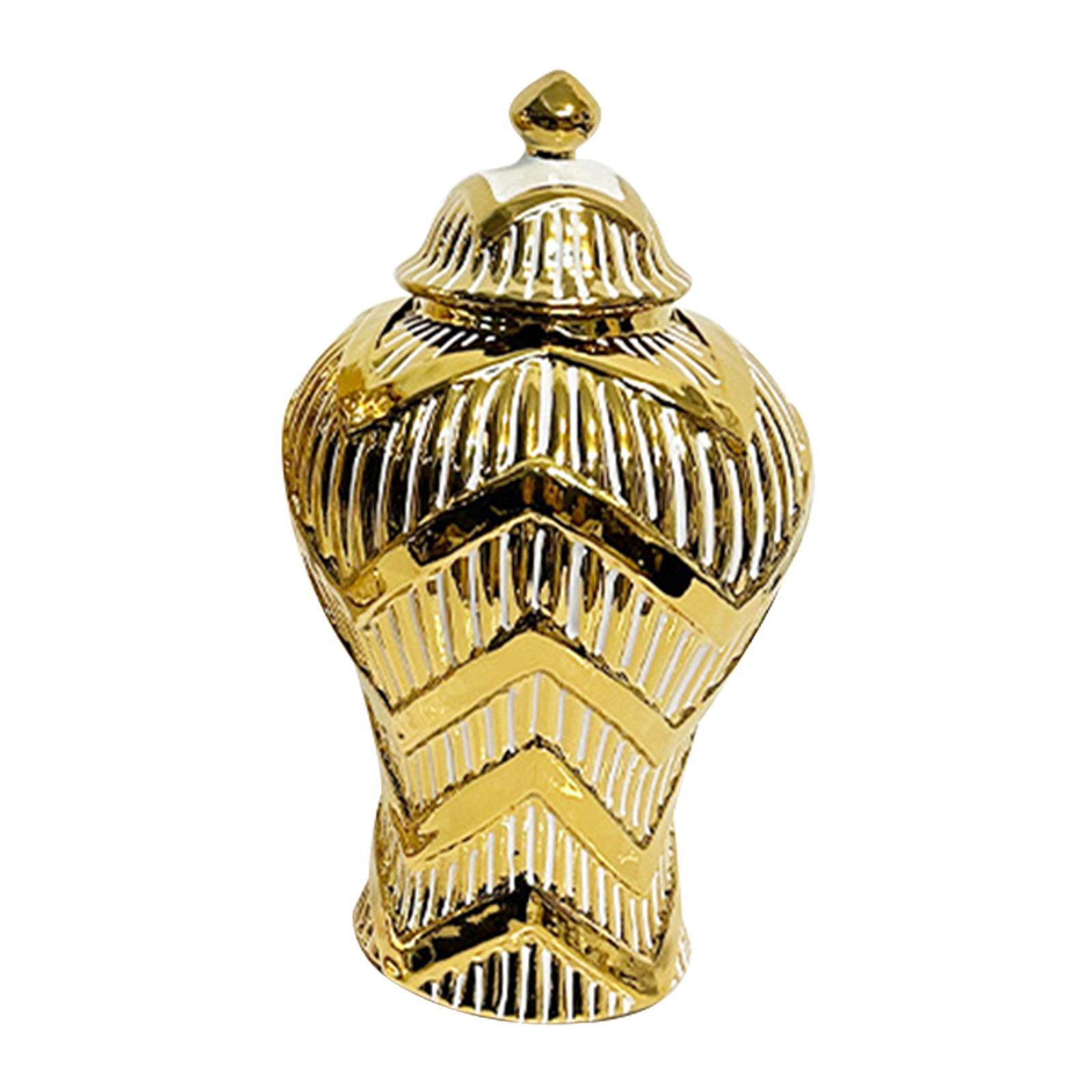 

Фарфоровая ваза, банка для имбиря, высота 30 см, декоративная ручная работа, универсальная банка-храм с крышкой для декора комнаты, тонкая работа, элегантность золотистый