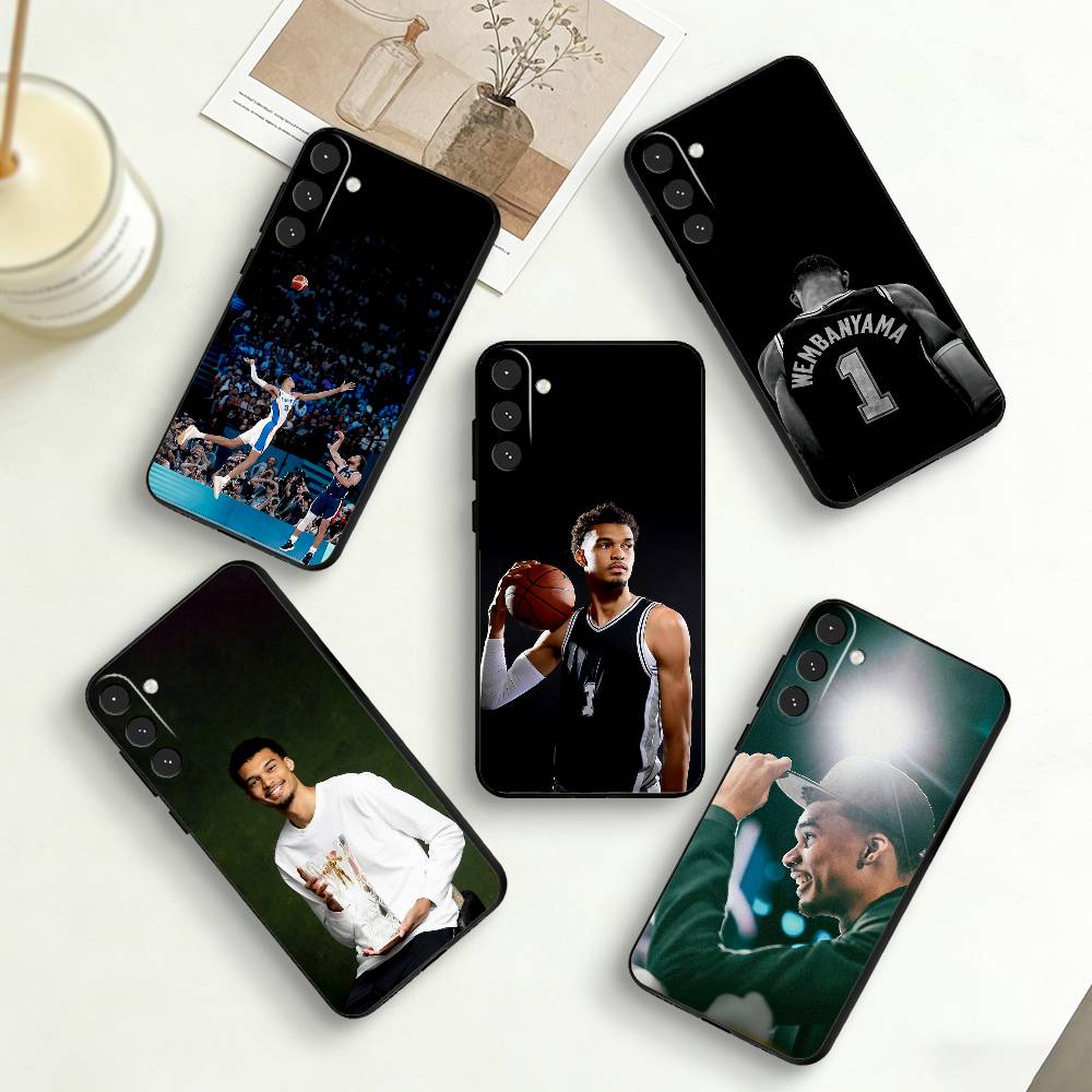 B-Basketball Star V-Victor W-Wembanyama Phone Case For Samsung Galaxy A73,A72,A71,A70,A53,A52,A51,Others Soft Black Cover