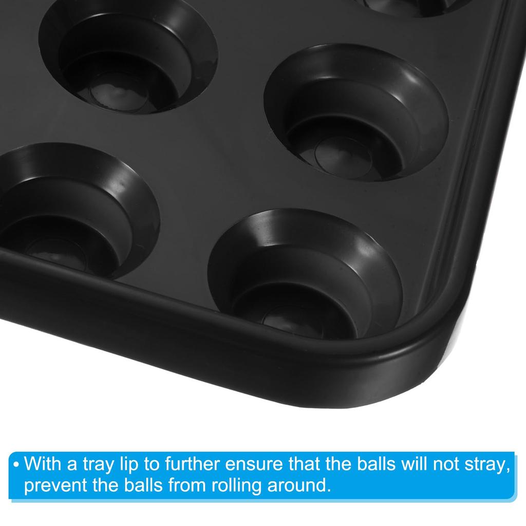 PATIKIL Pool Ball Set of Billiard Ball Snooker Ball Storage Pool Table Holds 16 Black Trays, 2, Holder, Tray, Tool, Accessory, Balls,