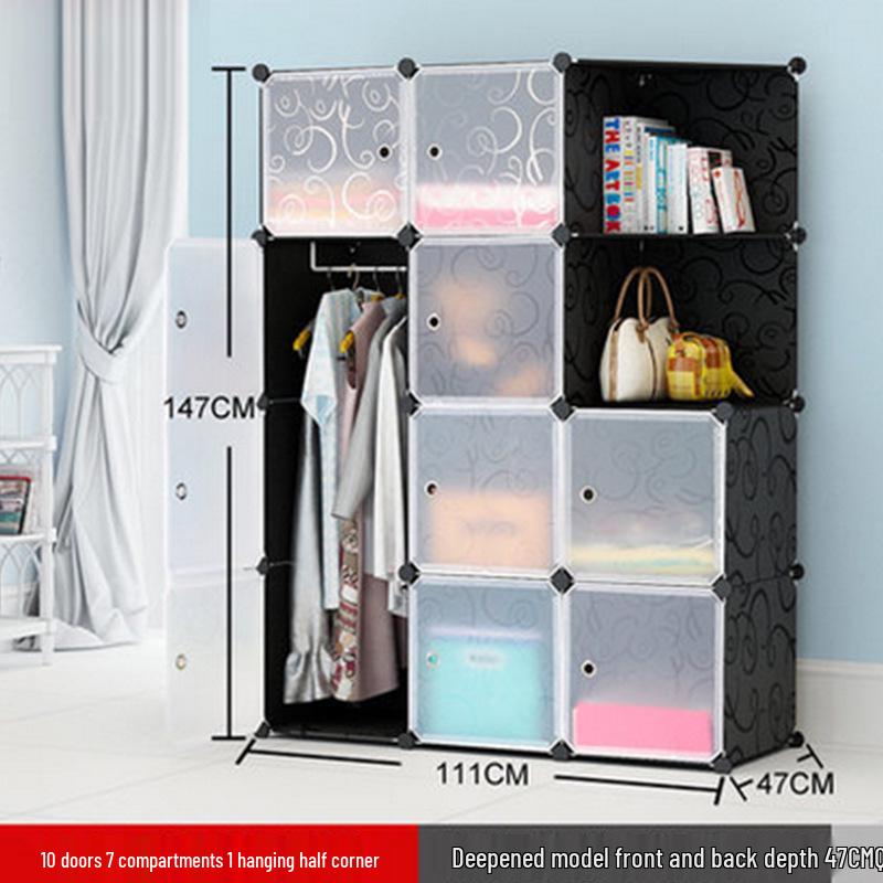 Children's Folding Resin Wardrobe: Assembled Plastic Storage Cabinet for the Living Room