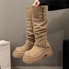 Thick-soled boots women's new autumn and winter but knee suede boots women's thin tall knight boots