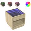 Vidaxl Stolik Nocny Z Led Infinity, Dąb Sonoma, 50X50X50 Cm