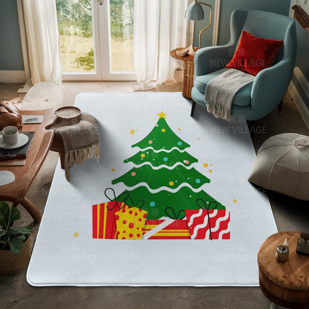 House Entrance Carpet Home Door Mat Living Room Bath Foot Bathroom Non-slip Water Absorption Rugs Bath Merry Christmas Winter