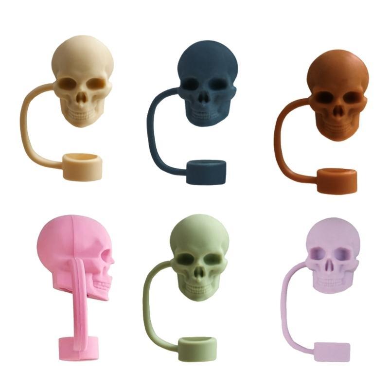 J0MC Pack of 6 Attractive Straw Hat Caps Straw Cover Plug Practical Lid Protectors China Mainland