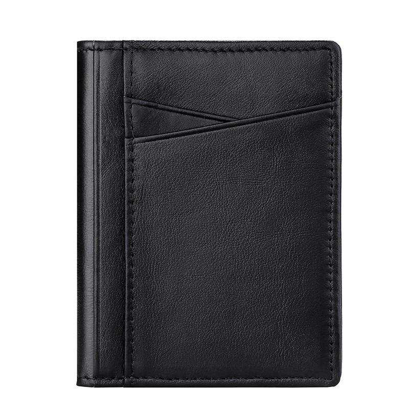 YUECIMIE Portefeuille Super Fin Souple Cuir Véritable Mini Porte-Cartes de Crédit Portefeuilles Porte-Monnaie Fin Petit Porte-Cartes Portefeuille Homme