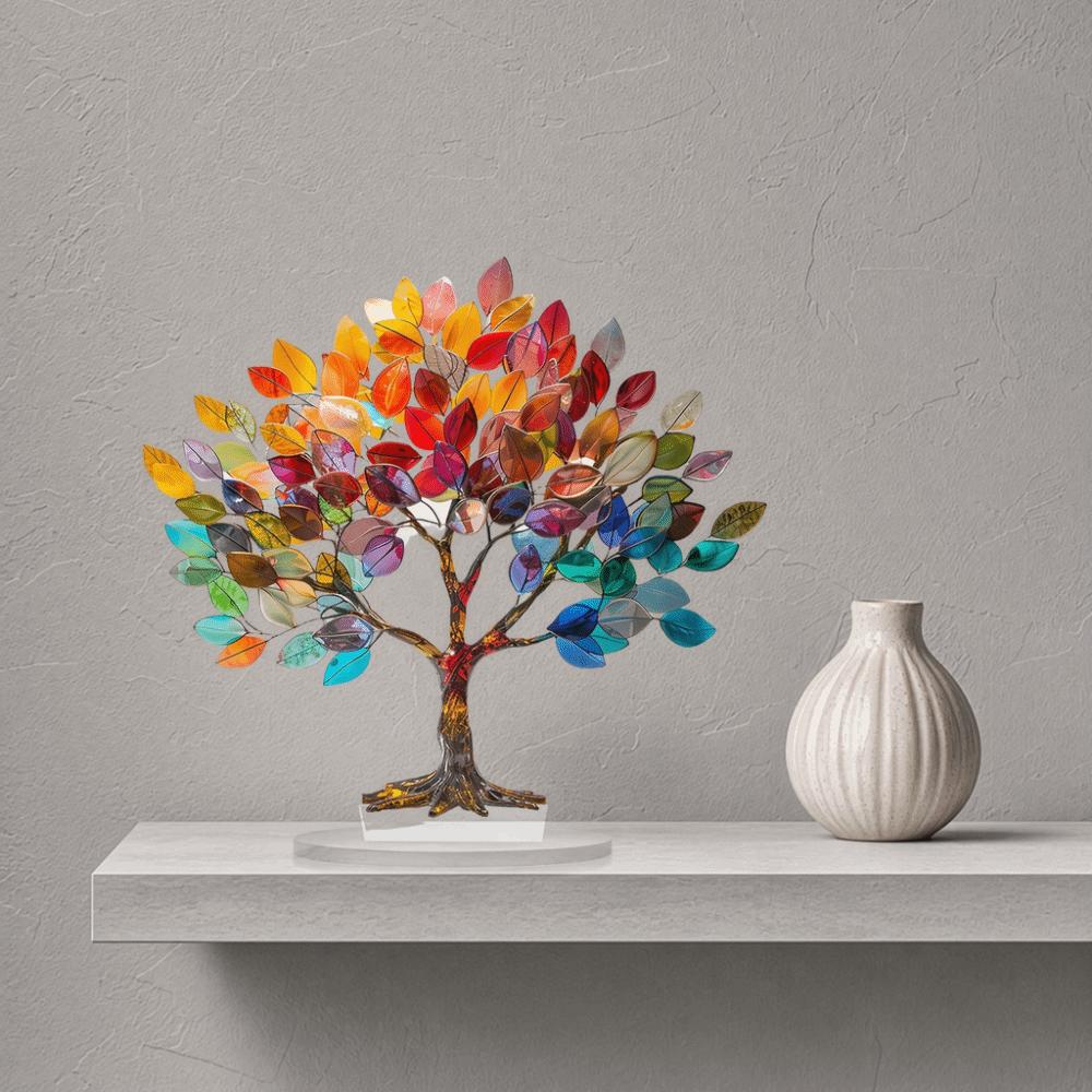 Water Resistant and Wear Resistant 2D Acrylic Tree Cutout Desktop Ornament