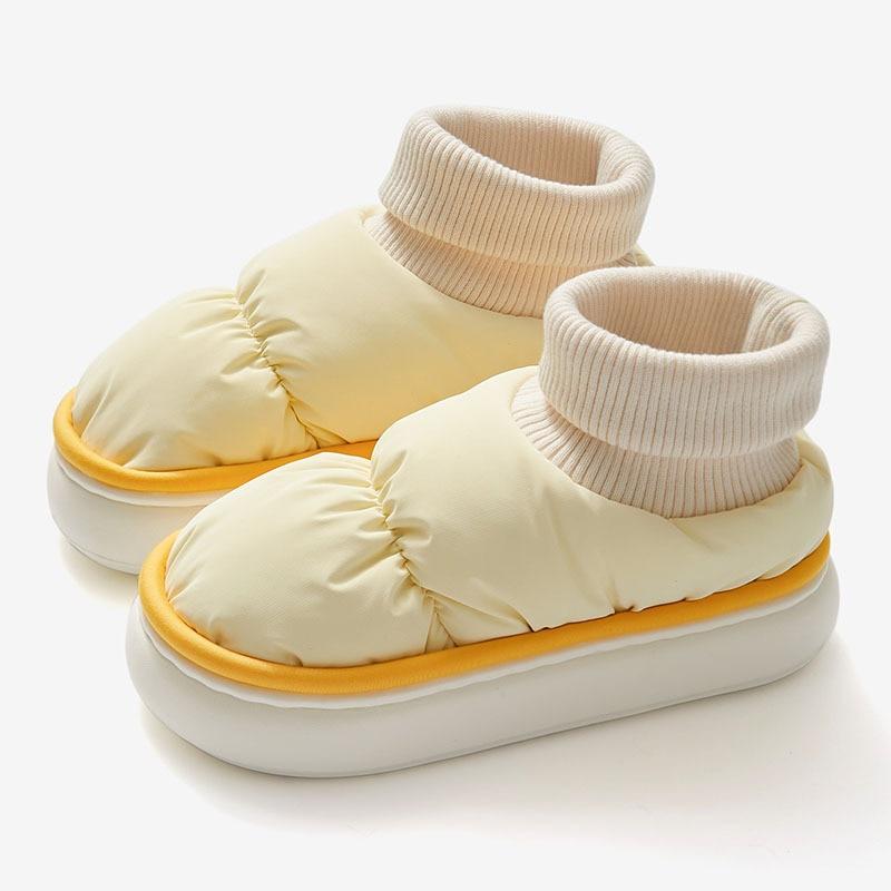 Módní Comwarm Kožešinové Sněhule Pro Ženy Módní Silná Platforma Zimní Boty Plyšová Bavlněná Obuv Vnitřní Venkovní Vodotěsné Teplé Domácí Boty