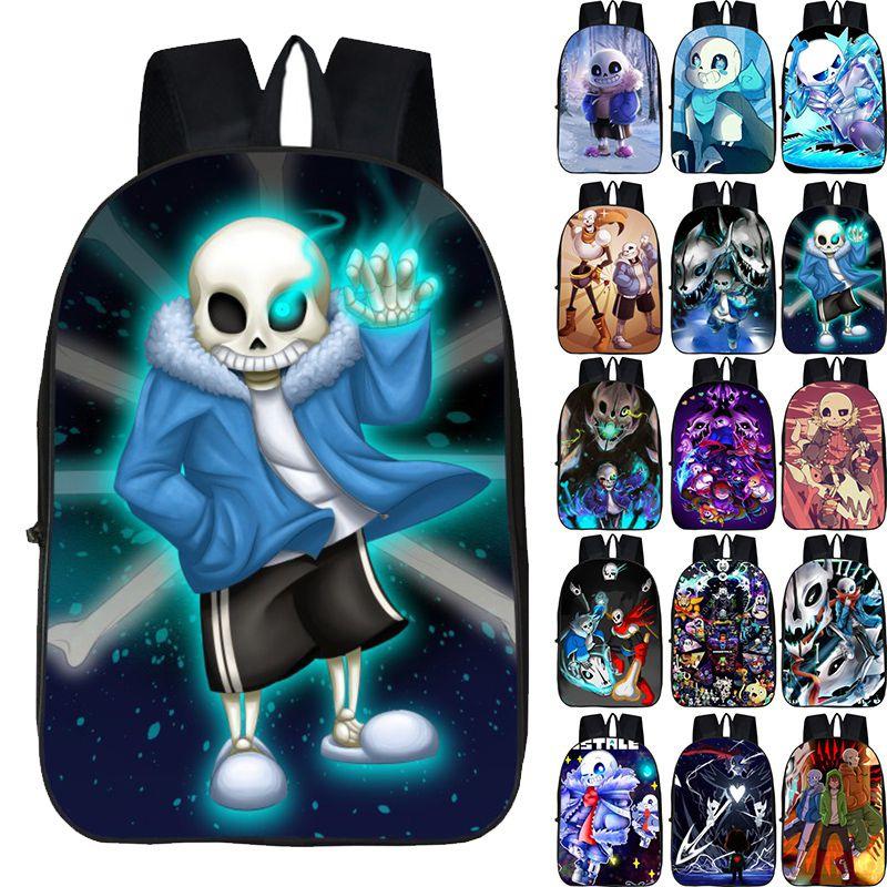 Durable 17-inch Undertale Sans Backpack For Kids With Adjustable Straps And Stylish Design