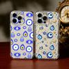 T-Turkish L-Lucky Blue Evil Eye Phone Case For iPhone 17 16 15 14 13 12 11 Mini Pro Max Plus Transparent Cover