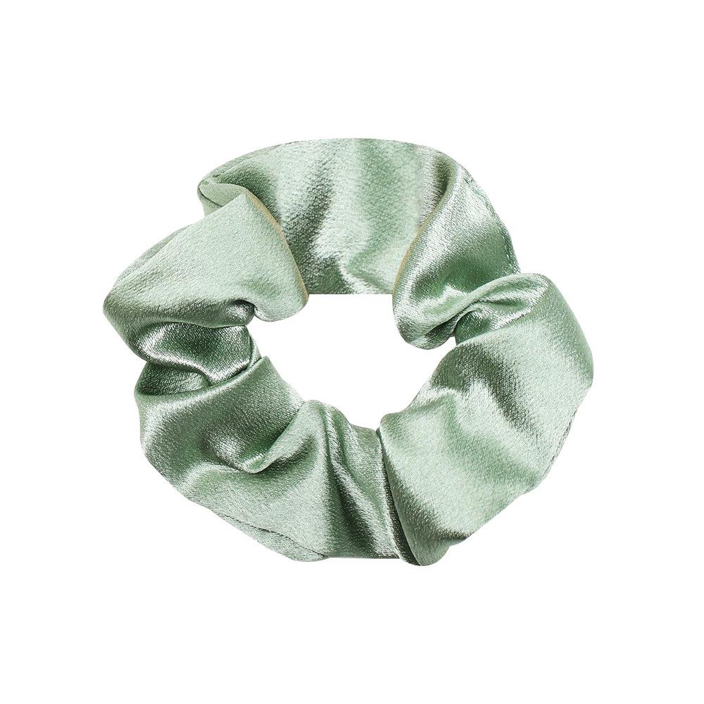 Large Solid Color Satin Fabric Scrunchies for Women's Ponytails