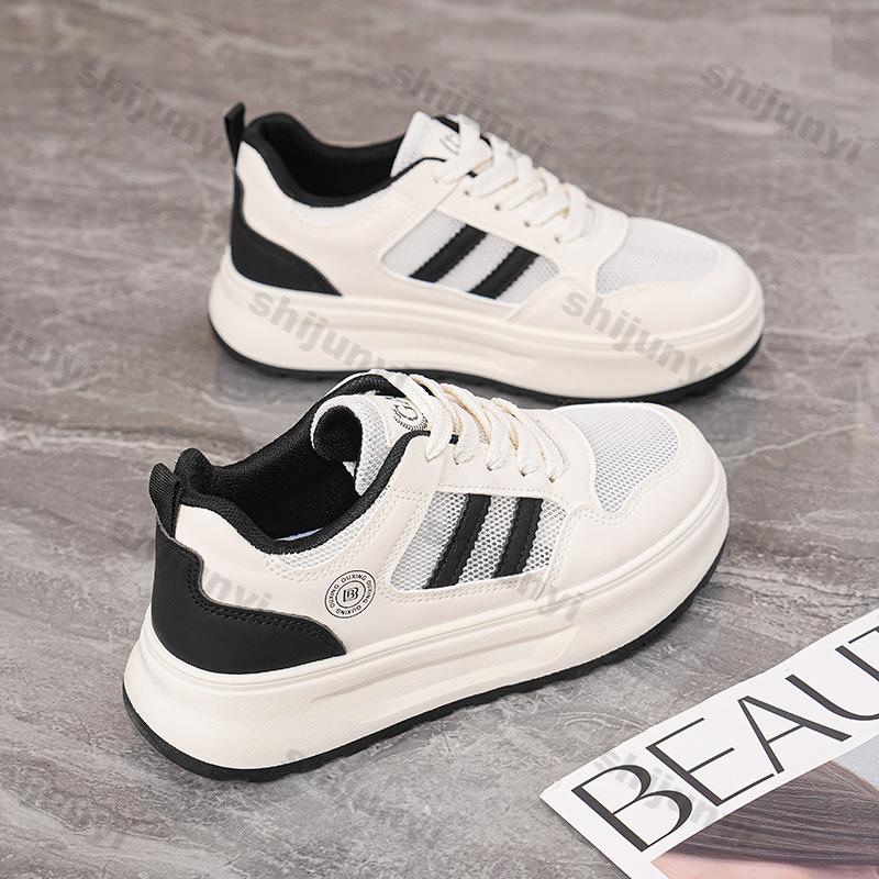Fashion Women Shoes 2025 Spring Autumn New Fashion Breathable Mesh Non Slip Platform Sneakers Height Increase Lace-up Women Casual Shoes
