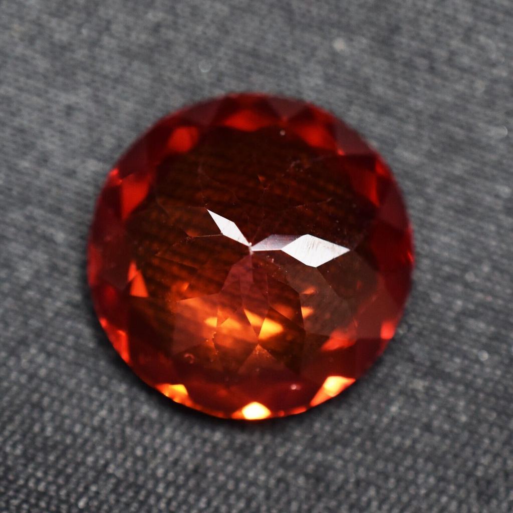 Natural Orange Sapphire Loose Gemstone 10.15 Ct Stone Round Cut September Birthday Birthstone