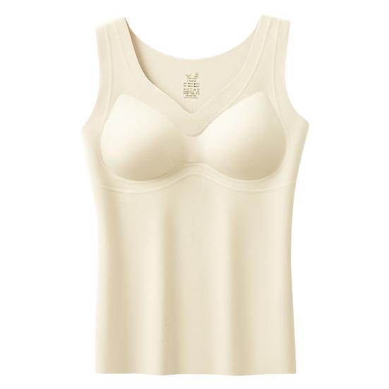Women's Thermal Tank Top Tummy Control Sleeveless Camisole Top Seamless Padded Shapewear Winter Warm Undershirt Base Layer