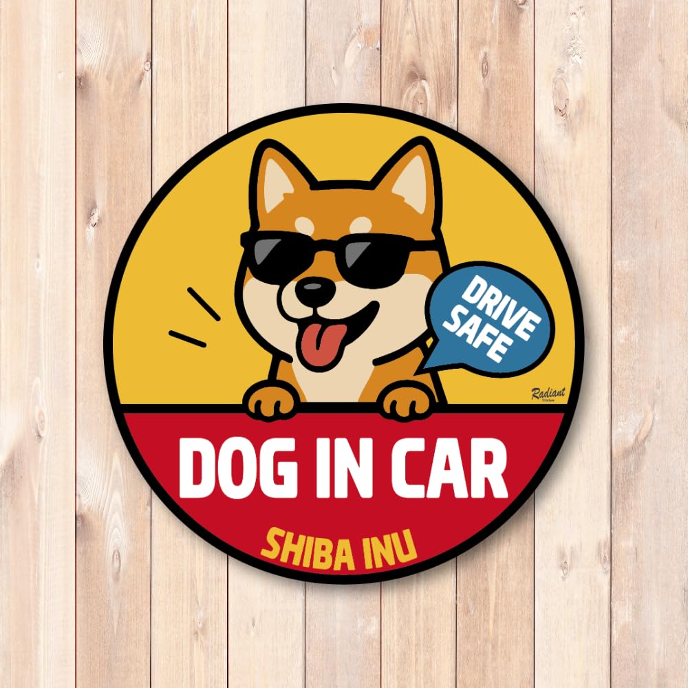 DOG IN CAR Magnetic Sticker 127mm (5 Inches) [Selectable Dog