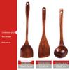 Sour Jujube Wood Long Handle Spoon & Spatula Set - Non-stick, High Heat Resistant, Perfect for Stir-fry & Soup