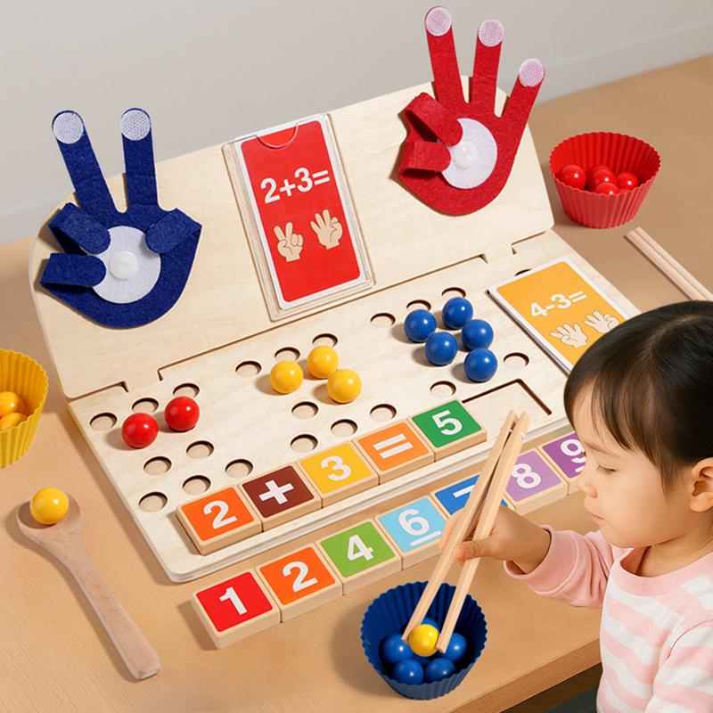 Kids' Math Learning Board: Finger Calculation & Counting Beads for Fun Arithmetic