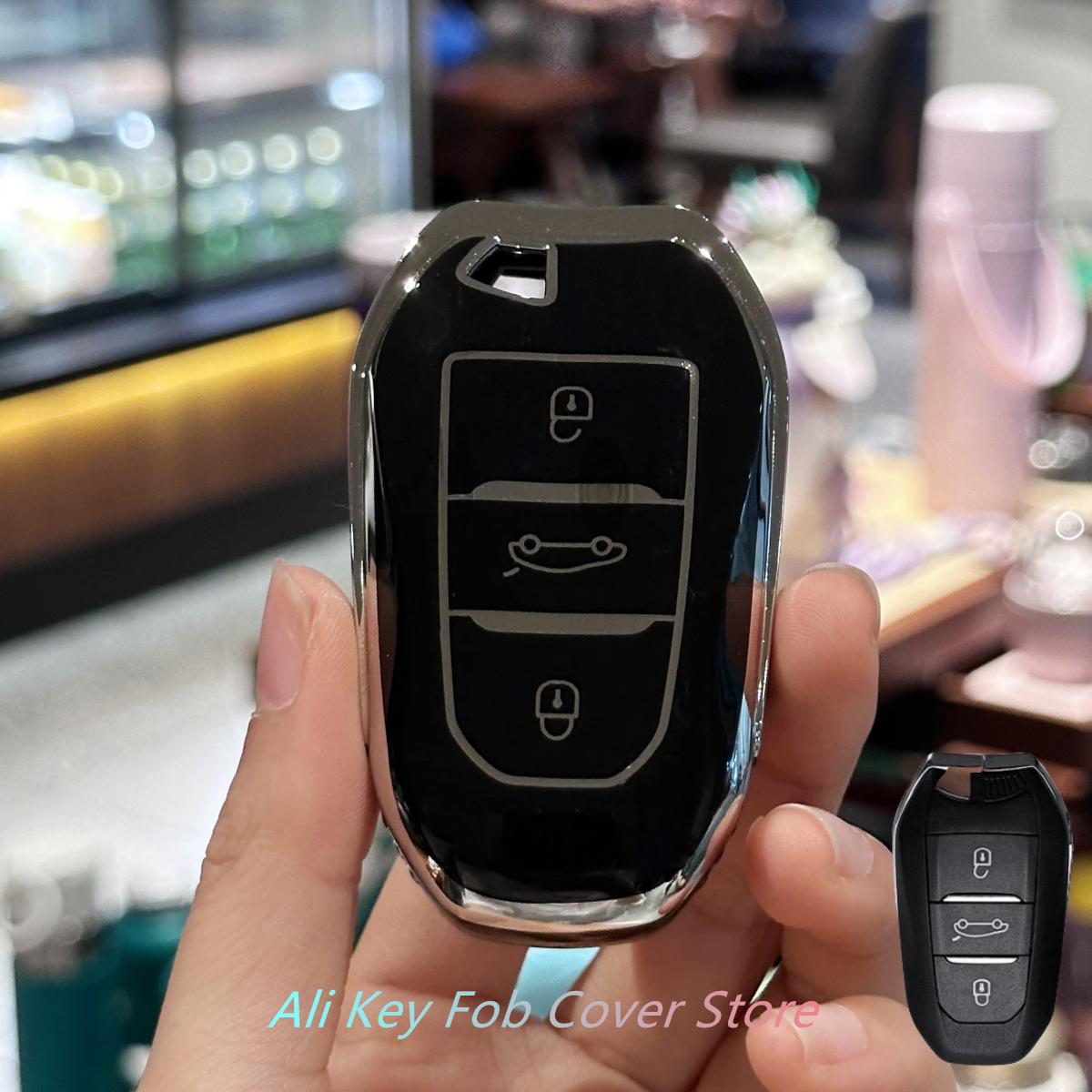 

Key Fob Cover For Peugeot 2008 3008 4008 5008 308 408 508 Citroen C1 C2 C4 C6 C3-XR Picasso Grand DS3 DS5 Car Keychain чёрный