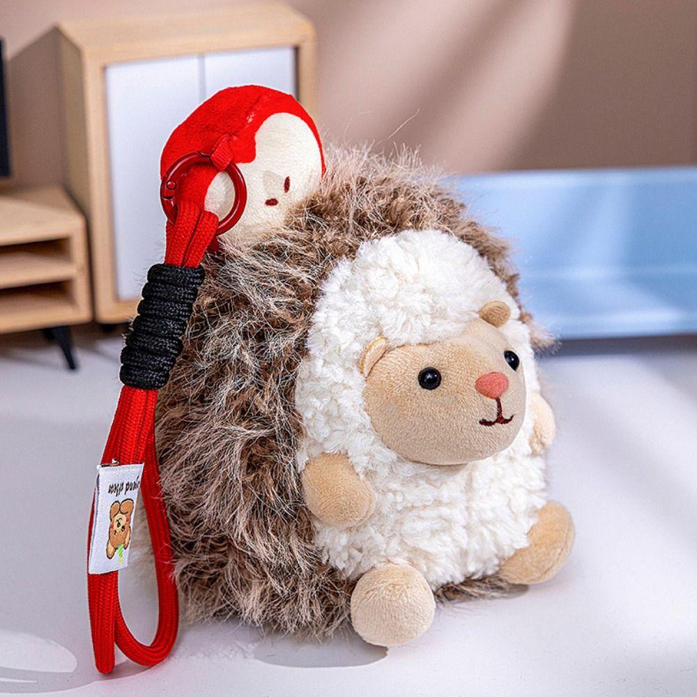 Stuffed Doll Little Hedgehog Keychain Mini Hedgehog Cute Hedgehog Plush Keyring Woman