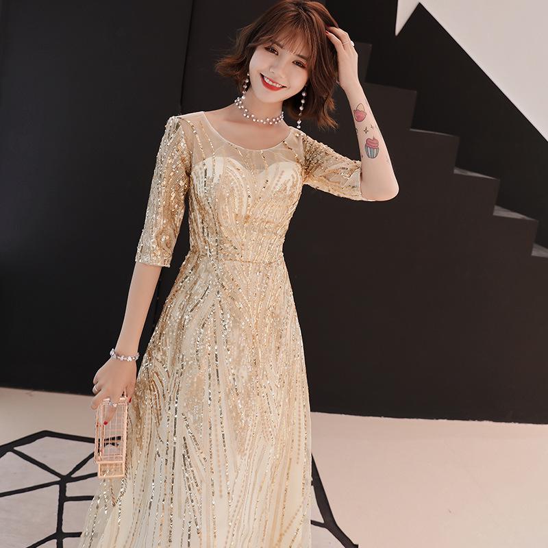 Elegant 2026 Women's Summer-Autumn Evening Gown: Slimming Dress for Banquets and Socialite Gatherings