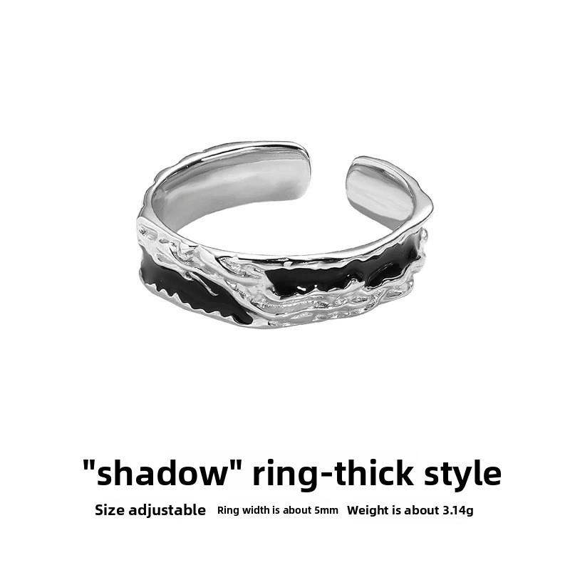 Ring Men's Tide Advanced Sense Index Finger Female Couple Ring Niche Design Titanium Steel Does Not Fade