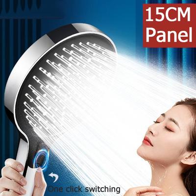 3 Modes High Pressure Large Flow Shower Head Black 15CM Big Panel Water Saving Spray Nozzle Rainfall Shower Bathroom Accessories
