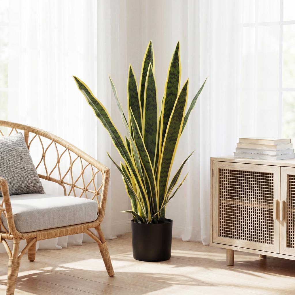 Künstliche Bogenhanf Pflanze Groß 77 cm Künstliche Pflanze im Topf für Wohnzimmer Geschenk