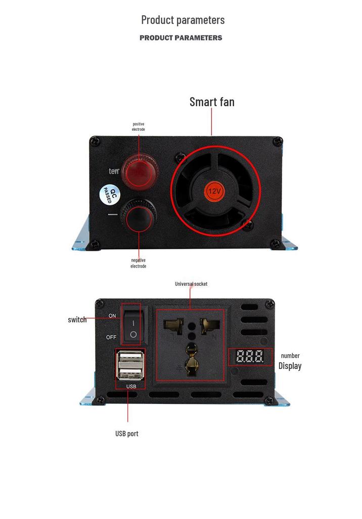 Doxin 400W Pure Sine Wave Car Inverter with Digital Display