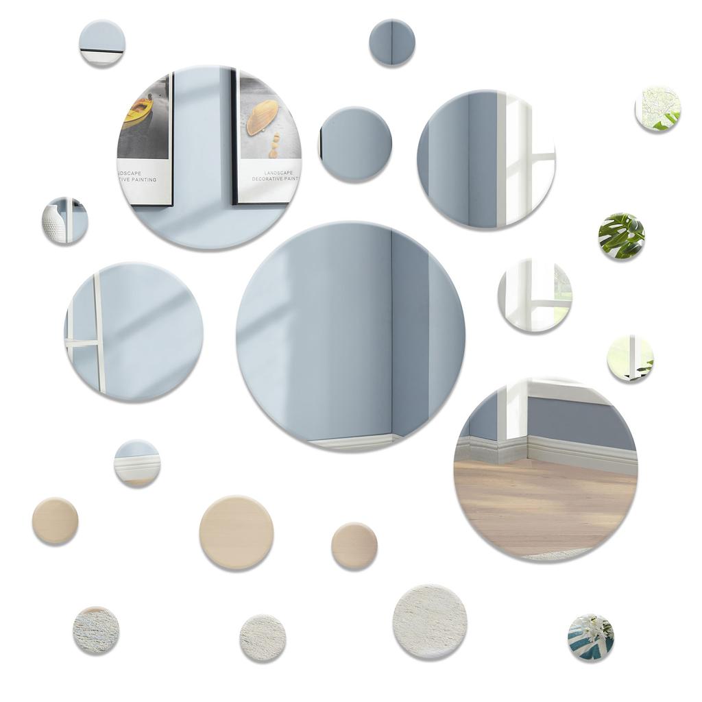 Okrągłe Płytki Lustrzane Samoprzylepne Naklejki Ścienne Lustrzane DIY Okrągłe Naklejki Ścienne do Dekoracji Domu Sypialni Salonu