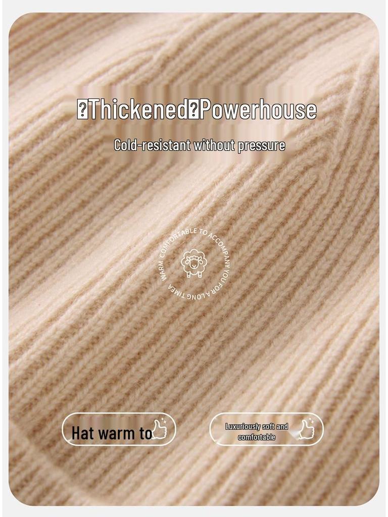 Children's Cashmere Wool Knit Ear Protection Hat - Cute, Versatile, and Warm for Babies and Toddlers.